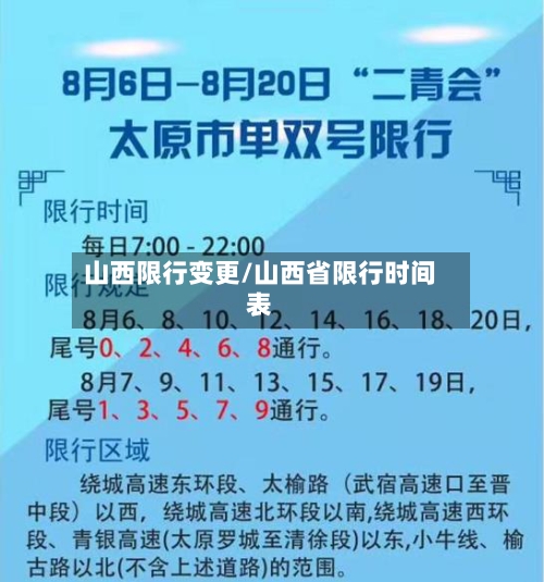山西限行变更/山西省限行时间表