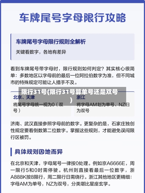 限行31号(限行31号算单号还是双号)