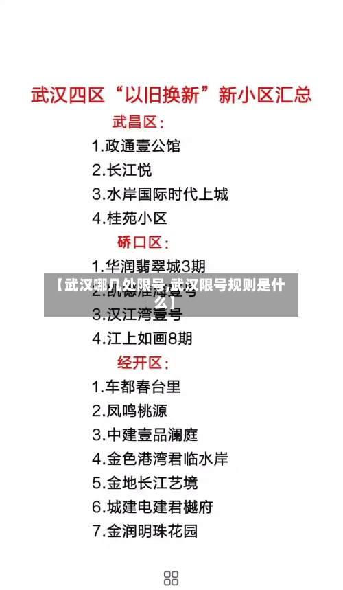 【武汉哪几处限号,武汉限号规则是什么】
