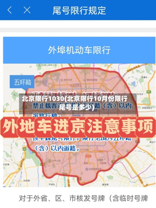 北京限行1030(北京限行10月份限行尾号是多少)