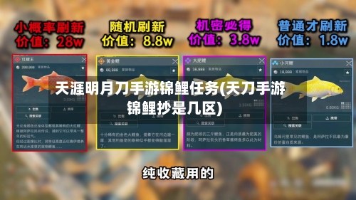 天涯明月刀手游锦鲤任务(天刀手游锦鲤抄是几区)