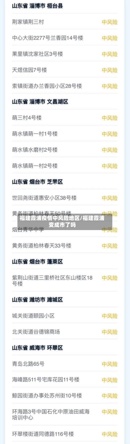 福建霞浦疫情中风险地区/福建霞浦变成市了吗