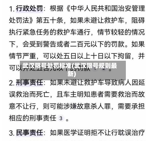 武汉限号处罚标准(武汉限号规则最新)