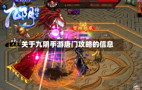 关于九阴手游唐门攻略的信息