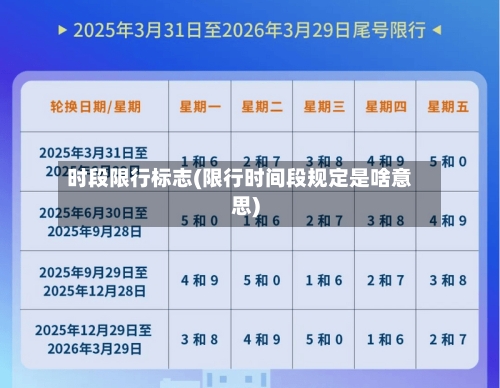 时段限行标志(限行时间段规定是啥意思)