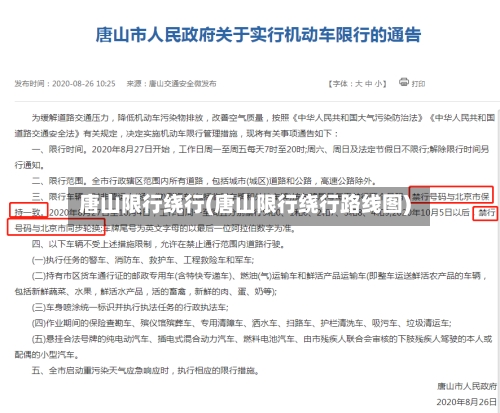 唐山限行绕行(唐山限行绕行路线图)