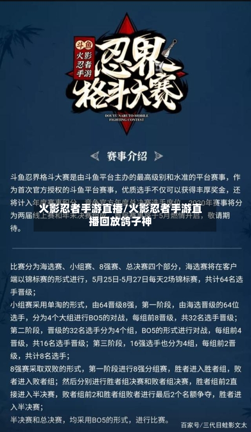 火影忍者手游直播/火影忍者手游直播回放鸽子神-第2张图片
