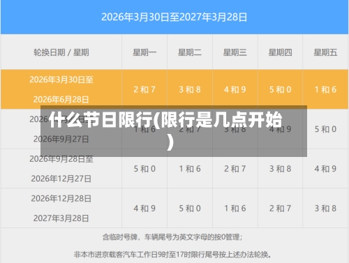 什么节日限行(限行是几点开始)