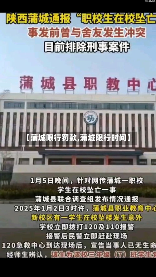 【蒲城限行罚款,蒲城限行时间】