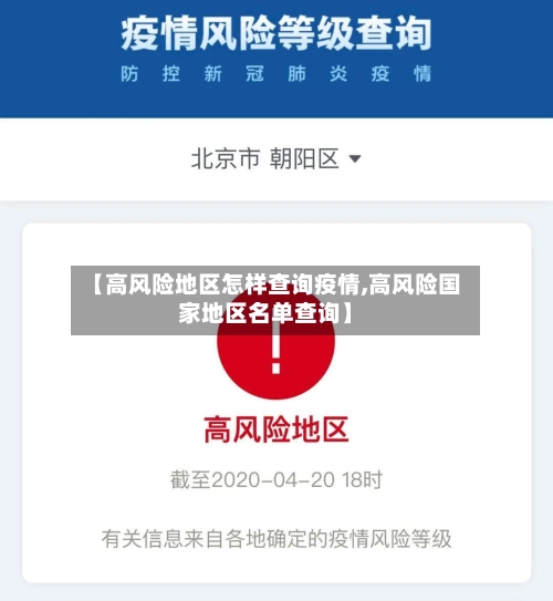 【高风险地区怎样查询疫情,高风险国家地区名单查询】