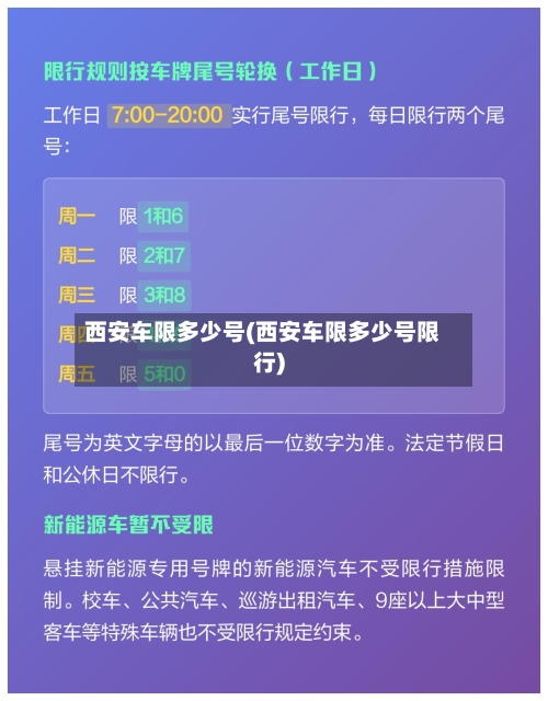 西安车限多少号(西安车限多少号限行)