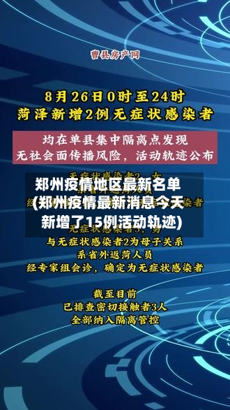 郑州疫情地区最新名单(郑州疫情最新消息今天新增了15例活动轨迹)