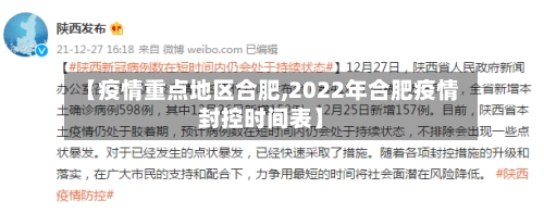 【疫情重点地区合肥,2022年合肥疫情封控时间表】