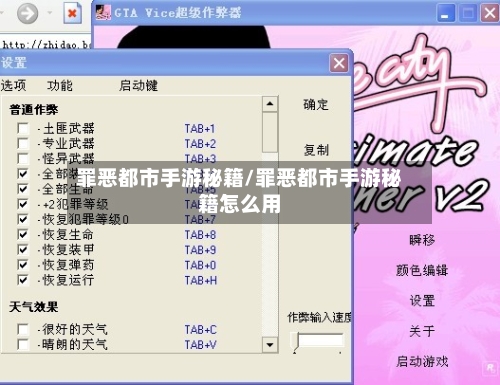 罪恶都市手游秘籍/罪恶都市手游秘籍怎么用-第2张图片