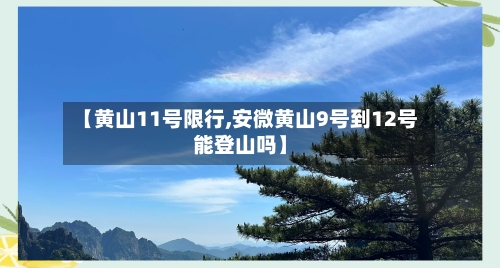 【黄山11号限行,安微黄山9号到12号能登山吗】-第2张图片
