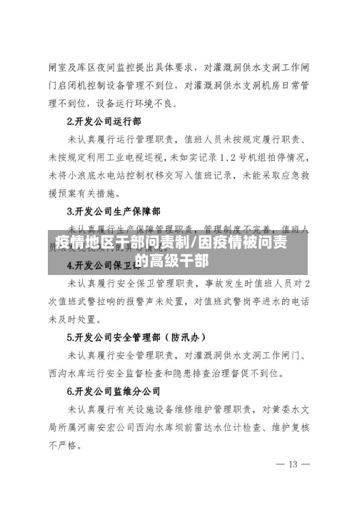 疫情地区干部问责制/因疫情被问责的高级干部-第3张图片