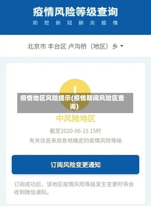疫情地区风险提示(疫情期间风险区查询)-第2张图片