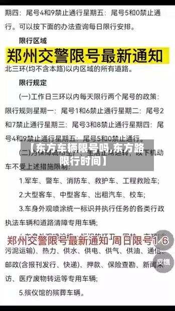 【东方车辆限号吗,东方路限行时间】-第2张图片