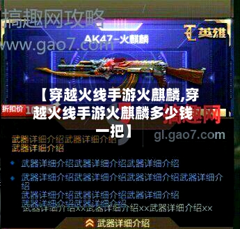 【穿越火线手游火麒麟,穿越火线手游火麒麟多少钱一把】