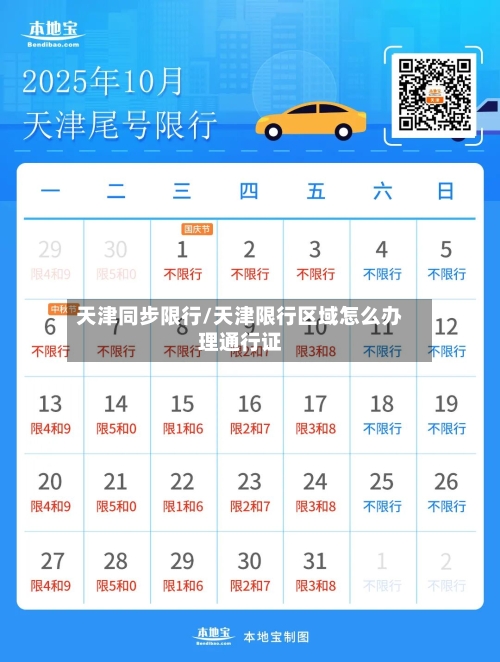 天津同步限行/天津限行区域怎么办理通行证