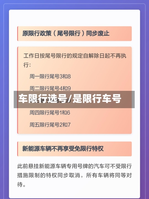 车限行选号/是限行车号-第2张图片