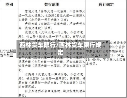 西林货车限行/西林货车限行规定