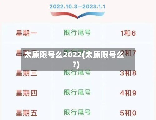 太原限号么2022(太原限号么?)