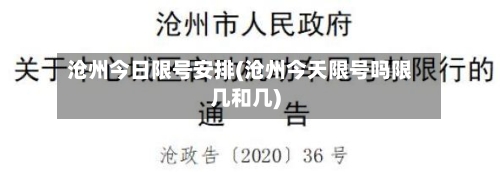 沧州今日限号安排(沧州今天限号吗限几和几)-第2张图片
